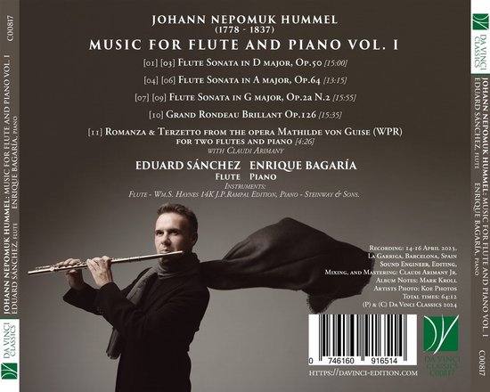 Sanchez, Eduard & Enrique Bagaria & Claudi Arimany - Johann Nepomuk Hummel: Music For Flute And Piano Vol.1 (CD)