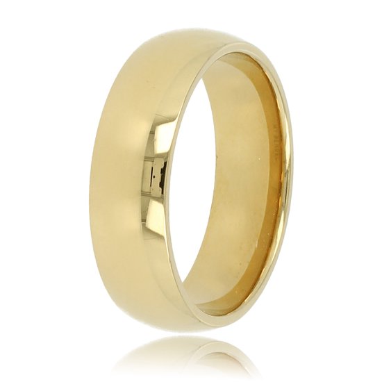 My Bendel - Bague empilable lisse en or 6 mm - Bague empilable Glade en or - Avec emballage cadeau luxueux