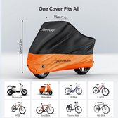 Fietshoes voor 2-3 fietsen, waterdicht, van 210D Oxford, fietsgarage met slotgaten en tas, 220 x 110 x 95 cm, voor fiets/scooter/motorfiets (oranje)