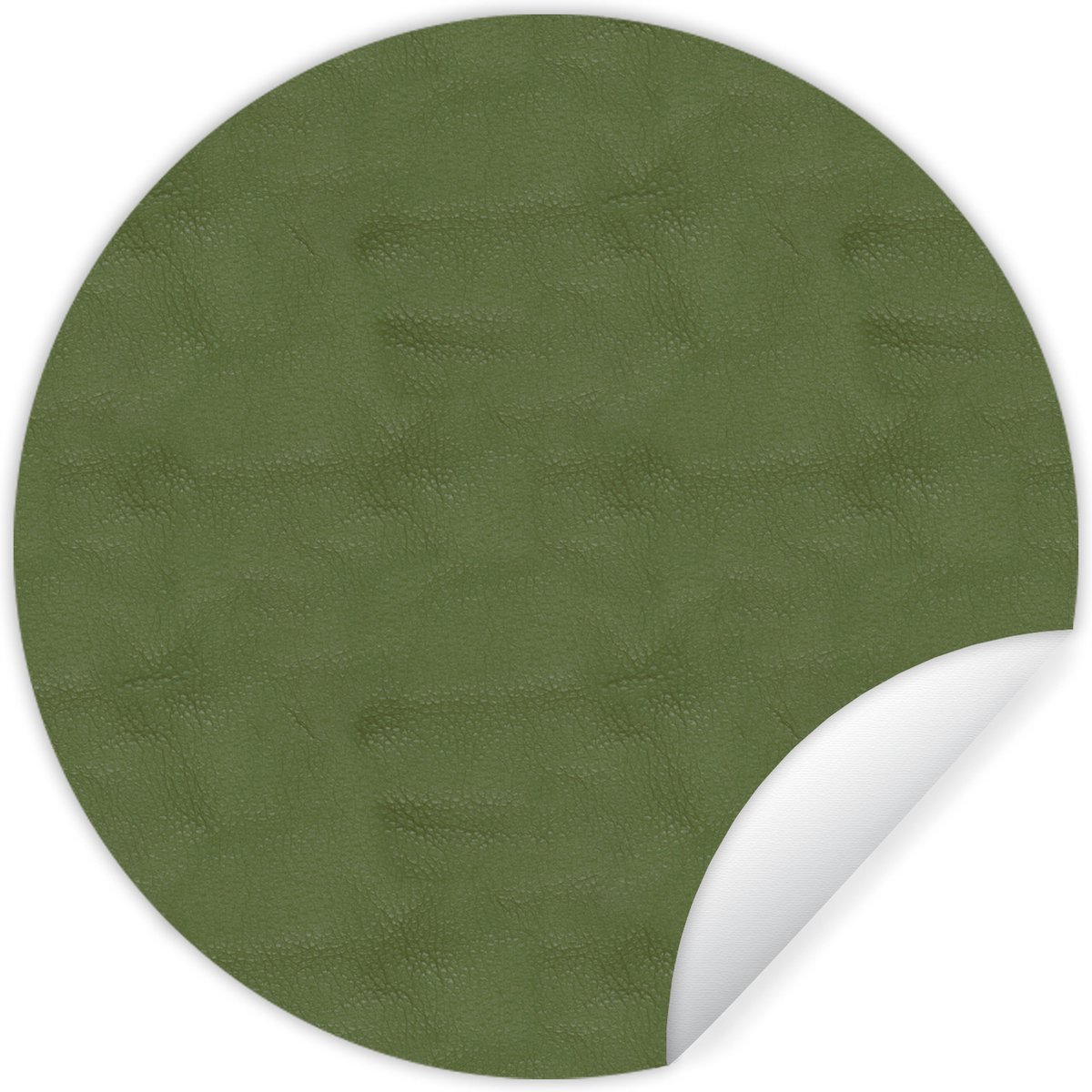 WallCircle - Muurstickers - Behangcirkel - Inductie beschermer - Leer - Groen - Dieren - ⌀ 30 cm - Muurcirkel - Zelfklevend - Ronde Behangsticker