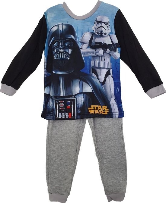 Star Wars pyjama - grijze broek met zwart shirt - Starwars pyama - maat 116