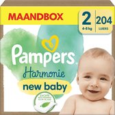 Couches Pampers Harmonie - Taille 2 (4kg-8kg) - 204 Couches - Boîte mensuelle