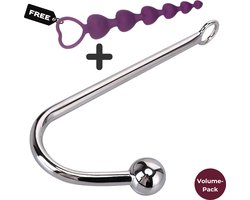Anal Hook - Anaal Haak + GRATIS Anaal toy - Anal Beads - Anaal Dildo - Anale Speeltjes - g spot - DISCREET verpakt - Anale haak - Anal Plug - ∅ 30 mm bal - Toy - Kink - BDSM - Combi Pack