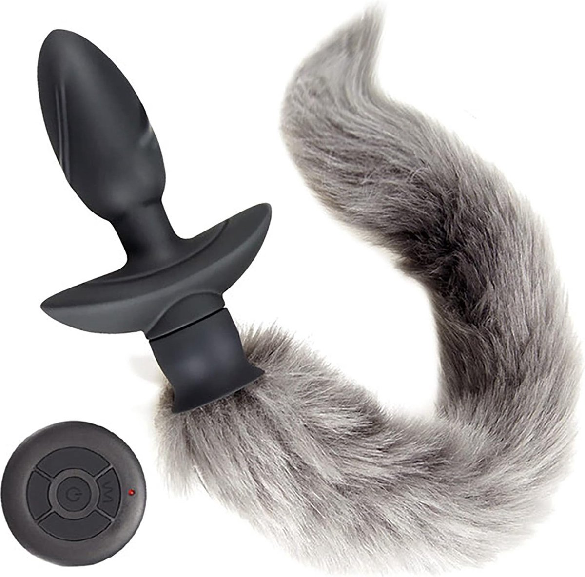 Goedkoopste Vibrerende buttplug met Staart - anus vibrator - anaal - plug - incl afstandsbediening en laadkabel