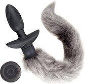 Vibrerende buttplug met Staart - anus vibrator - anaal - plug - incl afstandsbediening en laadkabel