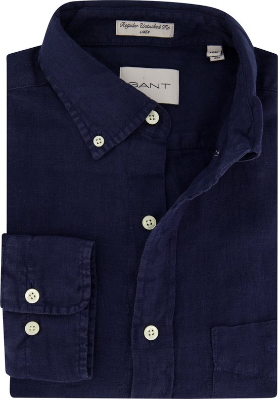 Gant casual overhemd donkerblauw