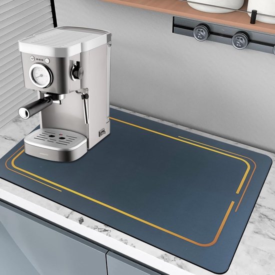 Afdruipmat, servies, 60 x 50 cm, afdruipmat voor koffiezetapparaat, droogmat, absorberend, van rubber, antislip, wasbaar, voor servies, bar, koffiezetapparaat (60 x 50 cm, 2 stuks