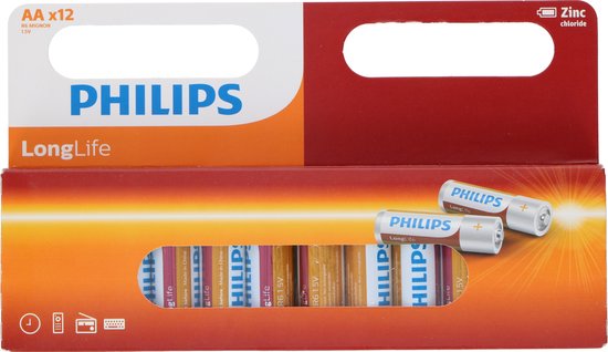 Philips Longlife Batterijen - AA - 48 stuks (4 Blisters a 12 st) - Philips