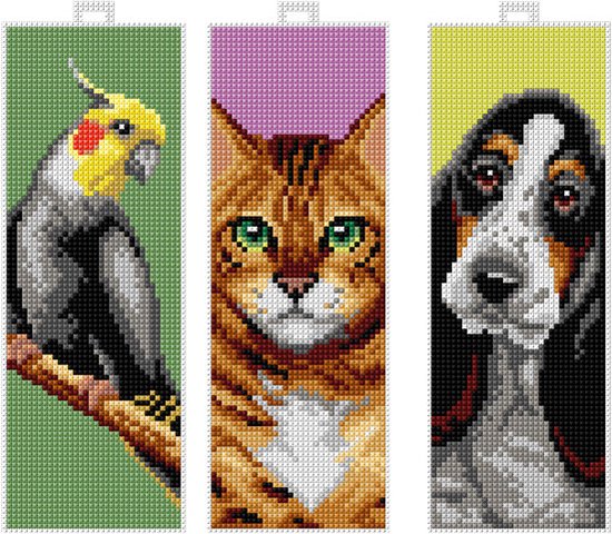 Dieren boekenleggers - Plastic canvas - Orchidea