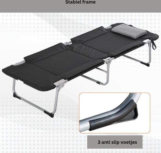 Veldbed - Kampeerbed - Logeerbed - Vouwbed - Campingbedje - Stretcher - 183 x 66 x 33 cm van Eurotrail — afbeelding 3