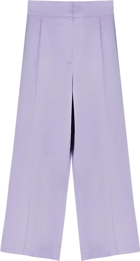Pantalon glimmende stof - dames broek - paars - maat L