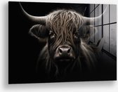 Wallfield™ - Muscox Face | Glasschilderij | Gehard glas | 60 x 90 cm | Magnetisch Ophangsysteem