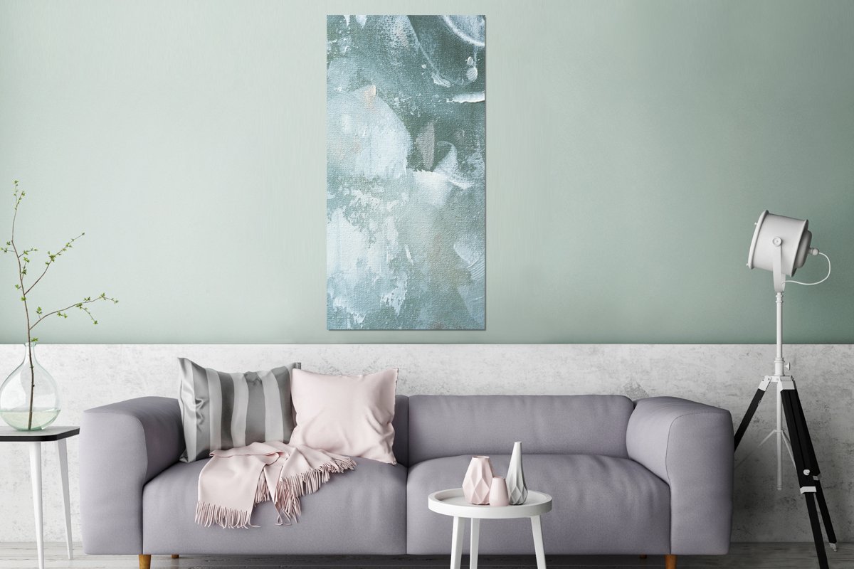 Wanddecoratie Metaal - Aluminium Schilderij Industrieel - Acrylverf - Abstract - Design - 80x160 cm - Dibond - Foto op aluminium - Industriële muurdecoratie - Voor de woonkamer/slaapkamer