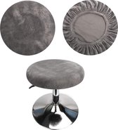 Krukhoes rond grijs luxe stof, diameter 30-40cm, rond rekbaar kreukvrij wasbaar stofdicht krukhoes (1 stuk grijs)