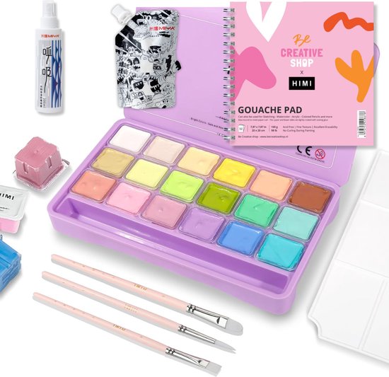 HIMI MIYA JELLY CUP VIBRANT 48 FARBEN 12G GOUACHE PAINT SET MULTI COLOR USING Al