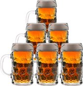 Set van 8x stuks bierpullen/Bierglazen van 1 liter Oktoberfest bierglazen