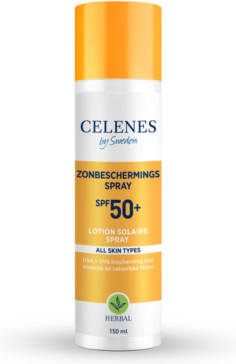 Goedkoopste 2x Celenes Herbal Zonnebrand Spray SPF 50 Alle Huidtypes 150 ml