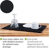 55034100 Afdruipmat Maxi, extra grote rubberen mat met noppenstructuur om borden en glazen te laten drogen, gootsteenmat van hoogwaardig kunststof, vaatwasmachinebestendig, 40 × 30 cm,zwart