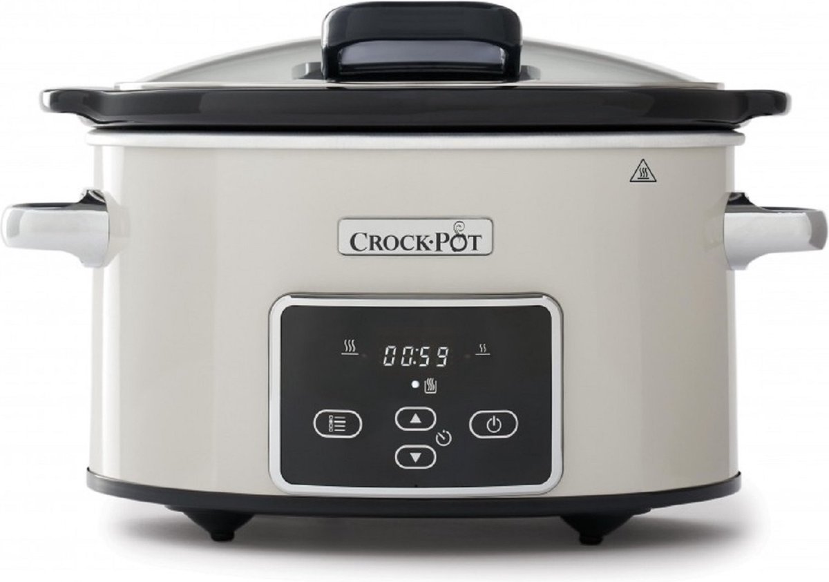 CrockPot Slow Cooker beigewit Klapdeksel Digital 3,5L - CrockPot - €89,00