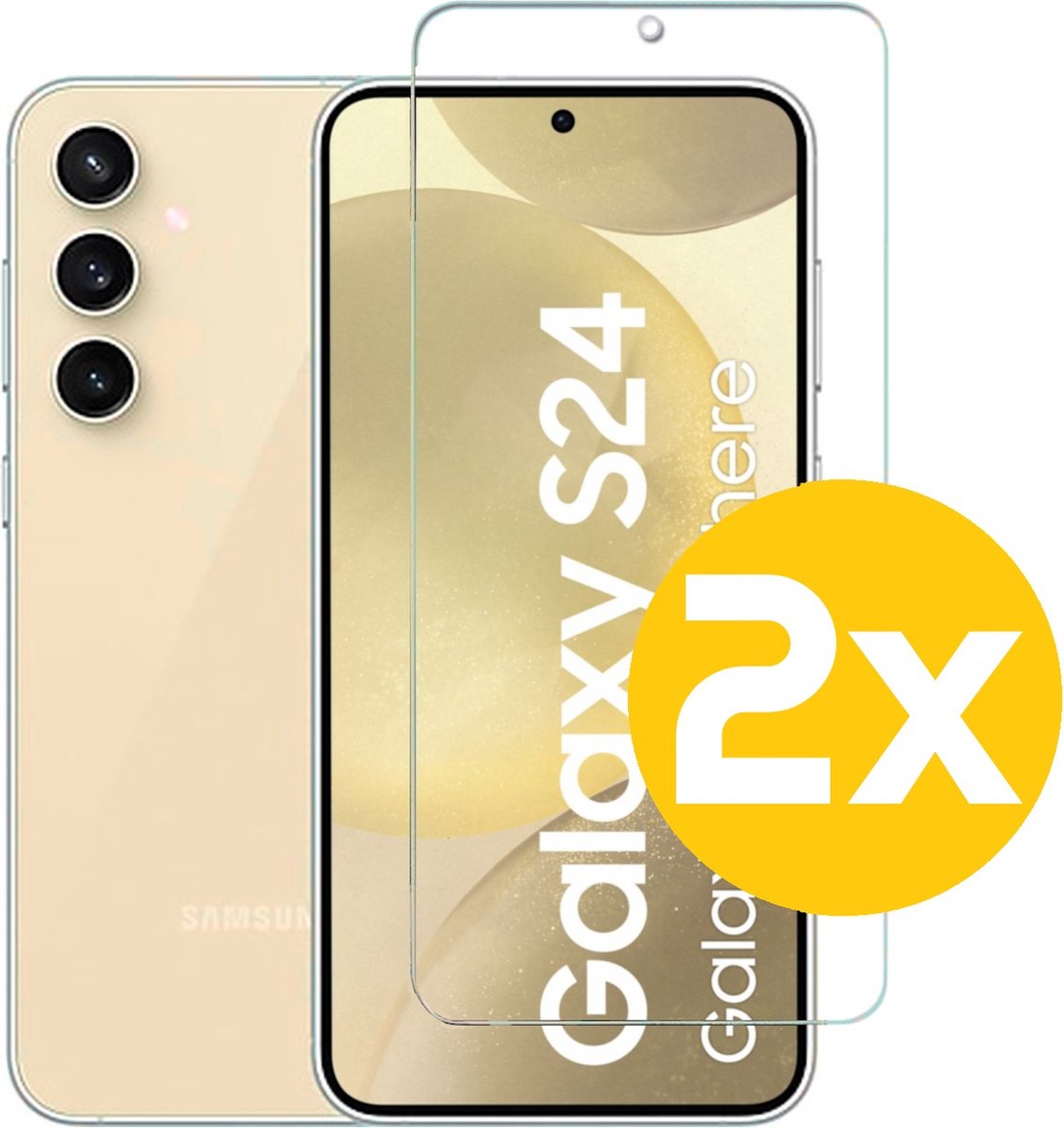 Screenprotector Geschikt Voor Samsung Galaxy S24 - Glasplaat - Tempered Glass - 2 Stuks