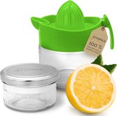 Bol.com Citroenpers Comfort Plus - 2 glas - Zeer compacte citruspers handmatig met deksel - Duurzaam citroenpersen en bewaren in... aanbieding