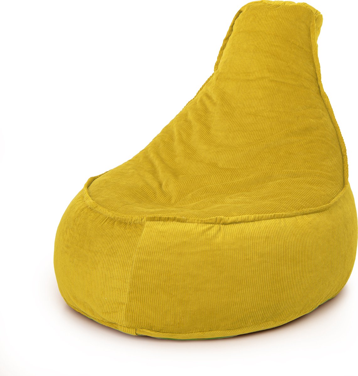 Drop & Sit - zitzak/stoel - trendy rib (corduroy) - geel - Noa JR - 100 Liter