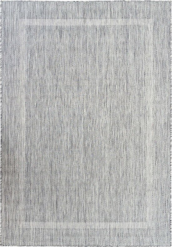 Flycarpets Capri Buitentapijt - Buitenkleed - Vloerkleed Voor Binnen & Buiten - Weer en UV bestendig - Perfect voor Balkon, Terras en Serre - Grijs - 160x230 cm