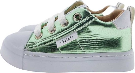 Veterschoenen | Meisjes | Green Metallic | Leer | Shoesme | Maat 26