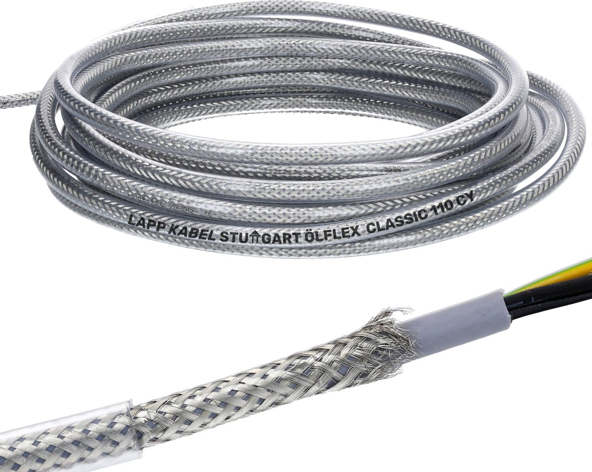 Image of 10 meter Lapp 1135107 Ölflex Classic 110 CY afgeschermde stuurstroomkabel 7x0,75 mm² met groen-gele aardgeleider 7G0.75 I afgeschermde kabel 7-aderig