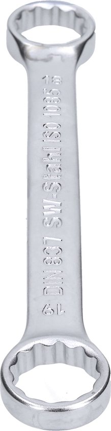 SW-Stahl 01312L Clé polygonale double 18 x 19 mm plate I version droite I 12 pans I clé polygonale I clé double I clé polygonale