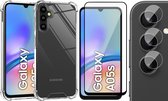 Hoesje geschikt voor Samsung Galaxy A05s - Screenprotector Volledig Dekkend Glas & Camera - Shockproof Transparant