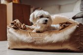 Luxe fluwelen vierkant huisdierenbed - Hondenbed - Velvet Dog Bed - Wasbaar - Gold M