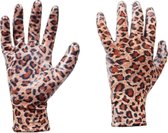 Tuinhandschoenen panter print - Lichtbruin / Zwart - Rubber - Maat M - Hanschoen - Handschoenen - Tuin - Tuinieren - Garden