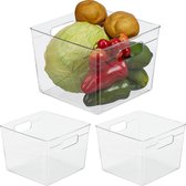 Relaxdays 3 x organisateur de koelkast , organisateur de cuisine transparent, boîte de koelkast de cuisine