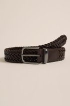 WE Fashion Heren leren riem met gevlochten patroon