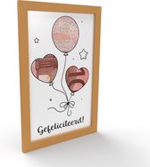 Kadogeld.nl - Fotolijst (Goud) Geld Cadeau - Verjaardag met Gefeliciteerd & Ballonnen