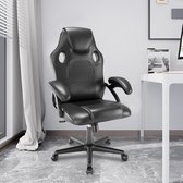 Gaming stoel Bureaustoel Draaistoel Computerstoel Werkstoel Bureaustoel Ergonomische stoel Racestoel Lederen stoel PC-gamingstoel (Zwart)