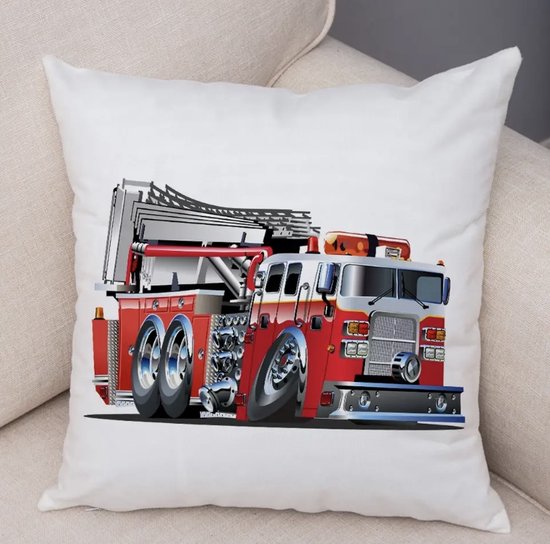 Housse de coussin Camion de pompier - Camion de pompier - Pompiers - Sierkussen - 45x45 cm