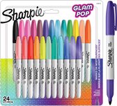 Sharpie Glam Pop Permanent Markers | Fijne Punt voor Gedurfde Details | Verschillende kleuren | 24 Markers