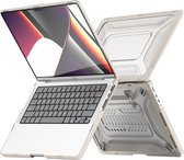 Heavy Duty Cover - Geschikt voor MacBook Pro 14 inch - Case - Extreme Bescherming - Hardcase - A2442/A2779/A2918/A2992 M2,M3 (2021-2023) - Beige