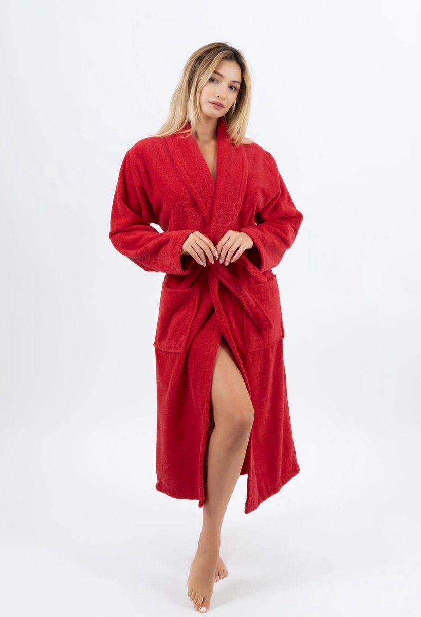Lubna Home Badjas XL -%100 Zachte Katoen -UNISEX-ROOD