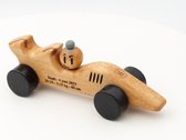 Houten raceauto gepersonaliseerd - Geproduceerd in NL - Handgeschilderd - Speelgoedvoertuig