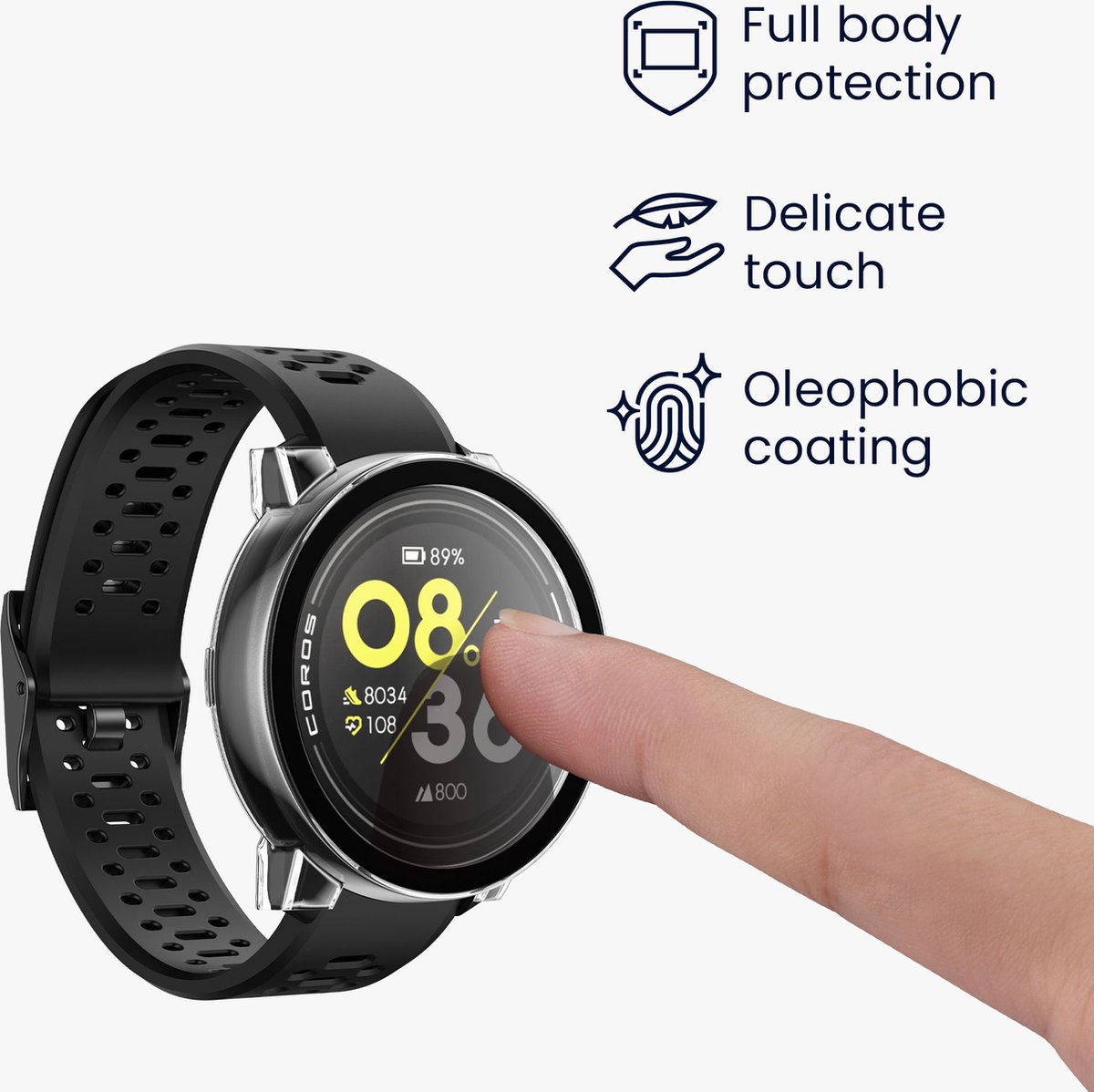 Coque De Protection Pour Montre COROS Pace Pro – 2 étuis Avec Verre Trempé, Anti-rayures Et Chocs, Design Moderne