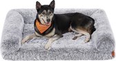 FluffyHug XL hondenbed voor middelgrote en grote honden, hondenbed van gegolfd schuim, wasbare en afneembare hoes, 106 x 80 x 23 cm, ombre grijs,