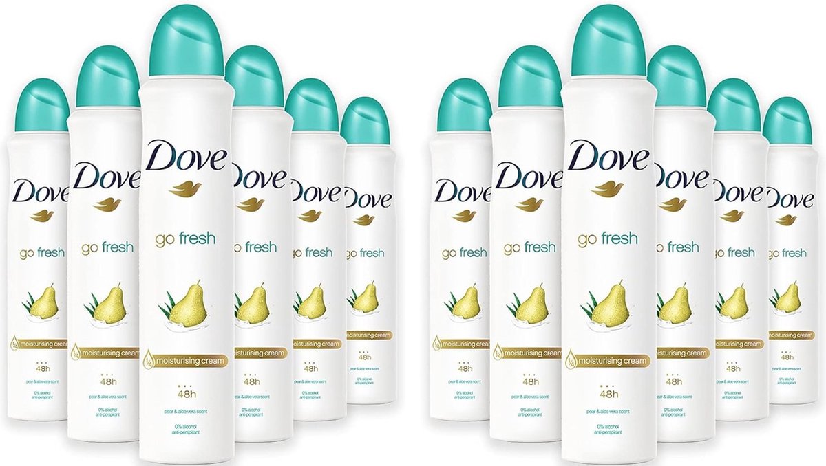 Dove Deospray Go Fresh Peer & Aloe Vera 250 ml - Voordeelverpakking 12 stuks