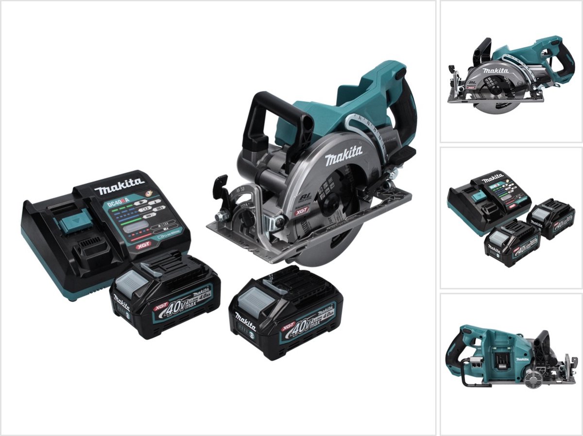 Makita RS 001 GM2 accu-cirkelzaag 40 V max. 185 mm borstelloos + 2x accu 4,0 Ah + oplader