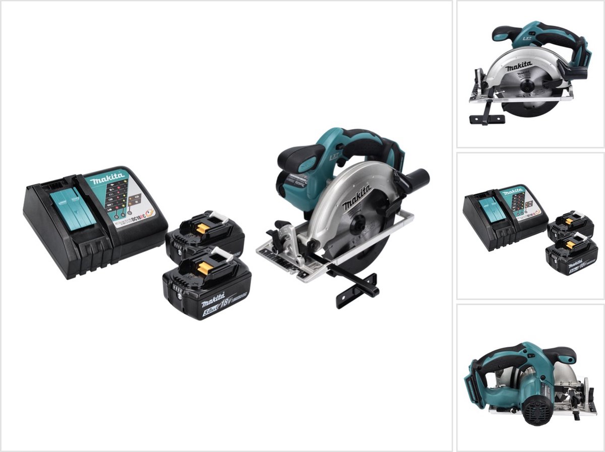 Makita DSS 611 RT accu-cirkelzaag 18 V 165 mm + 2x accu 5,0 Ah + oplader