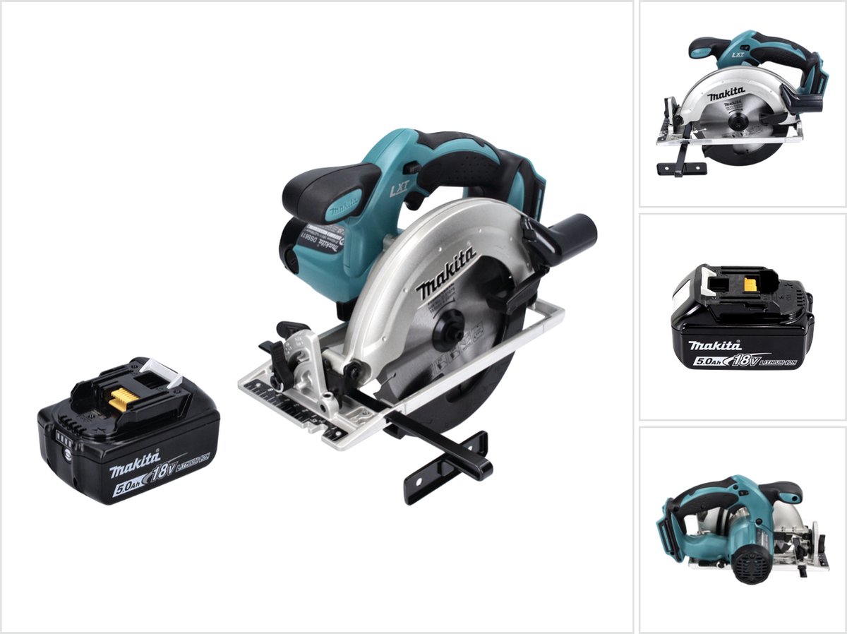 Makita DSS 611 T1 accu-cirkelzaag 18 V 165 mm + 1x accu 5,0 Ah - zonder oplader