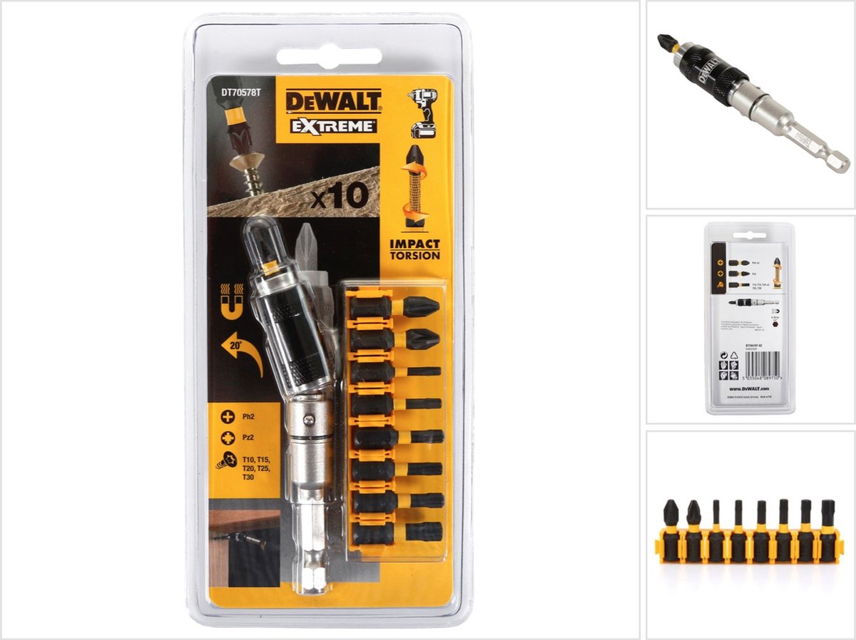 DEWALT 10-delige Impact Torsion Schroevenbitset DT70578T thumbnail 2