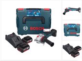 Bosch GWS 18V-10 SC accu haakse slijper 18 V 125 mm borstelloos + 2x accu 5.0 Ah + lader + L-Boxx